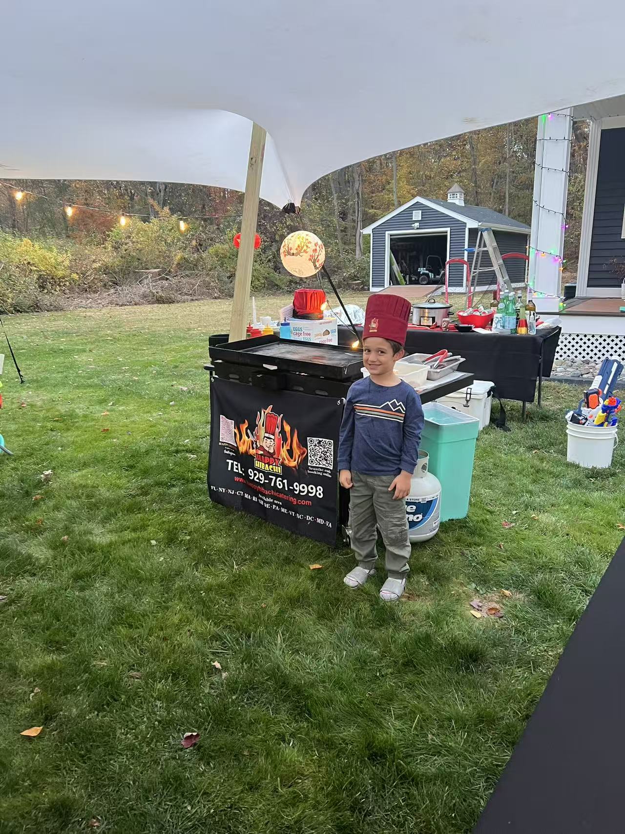 Hibachi chef performing at private event Cape Cod